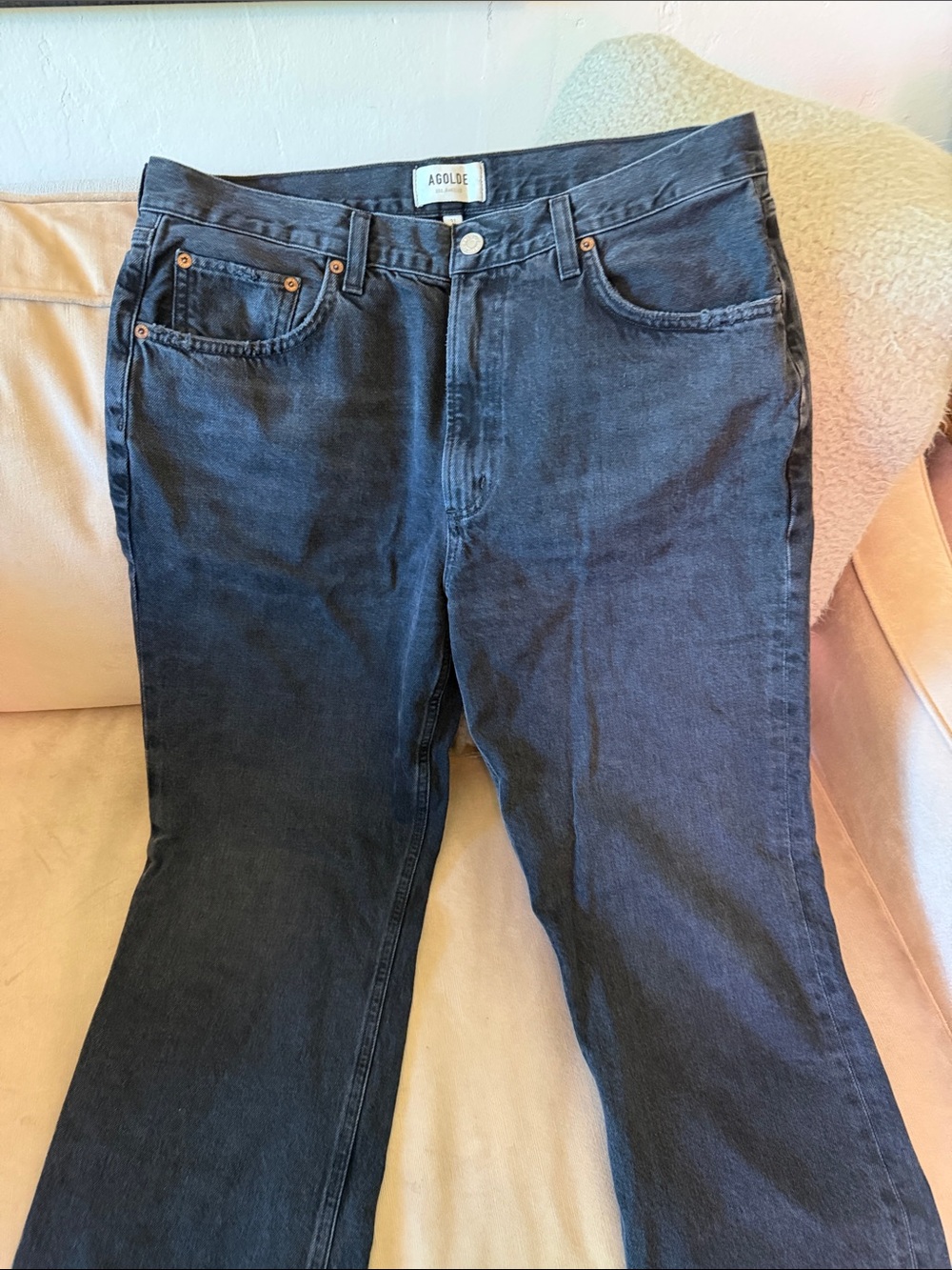Agolde Washed Black Straight-Leg Jeans - never worn